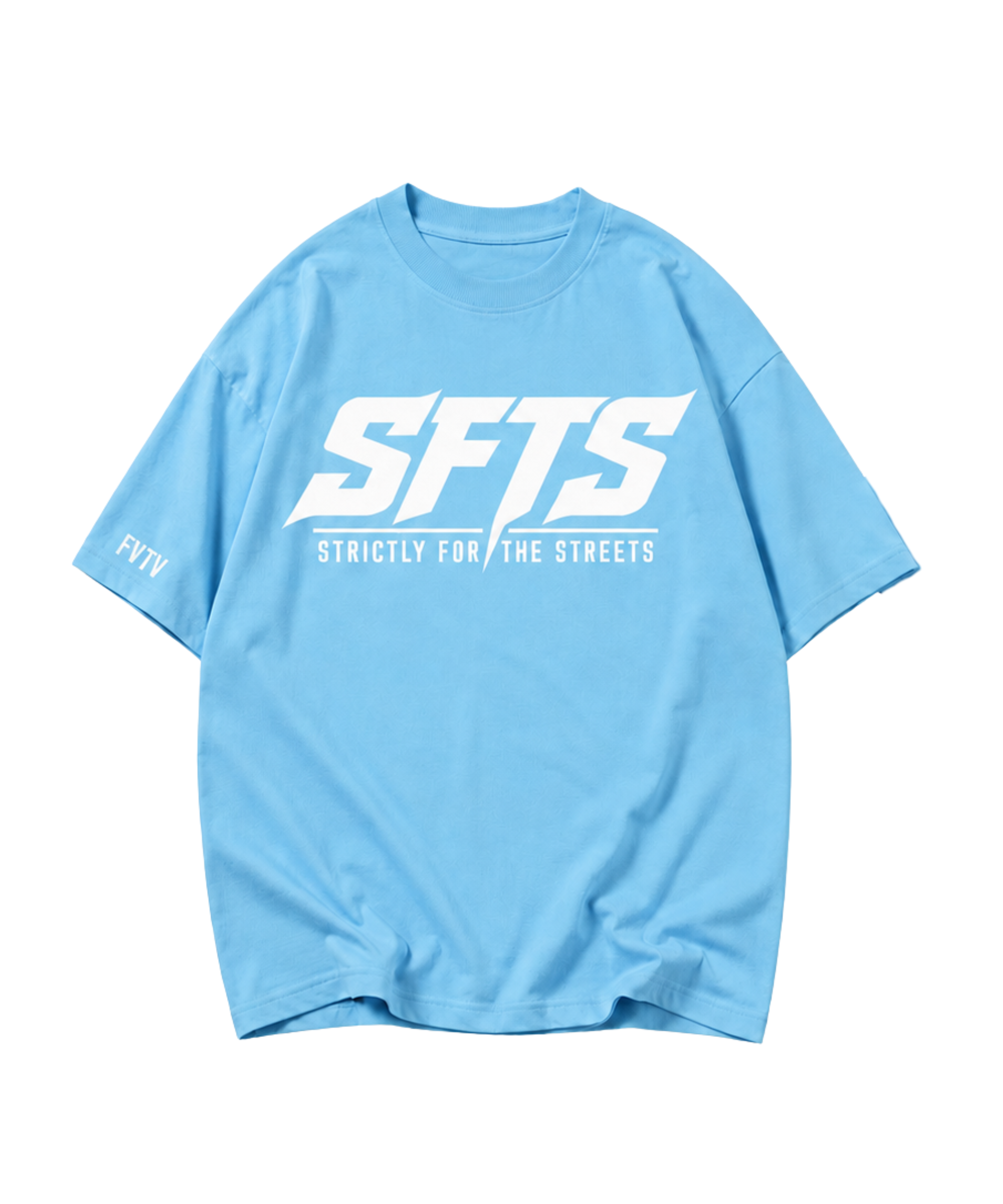 SFTS x FVTV Oversized Tee | Sky Blue/White